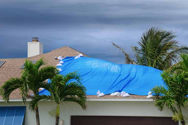 damaged-roof-with-blue-tarp